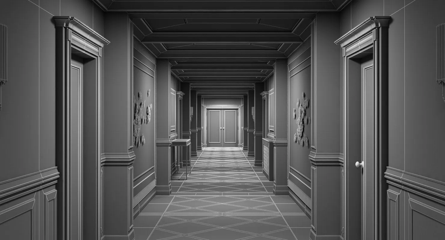 3D model Grand Corridor Tileable Kit 2