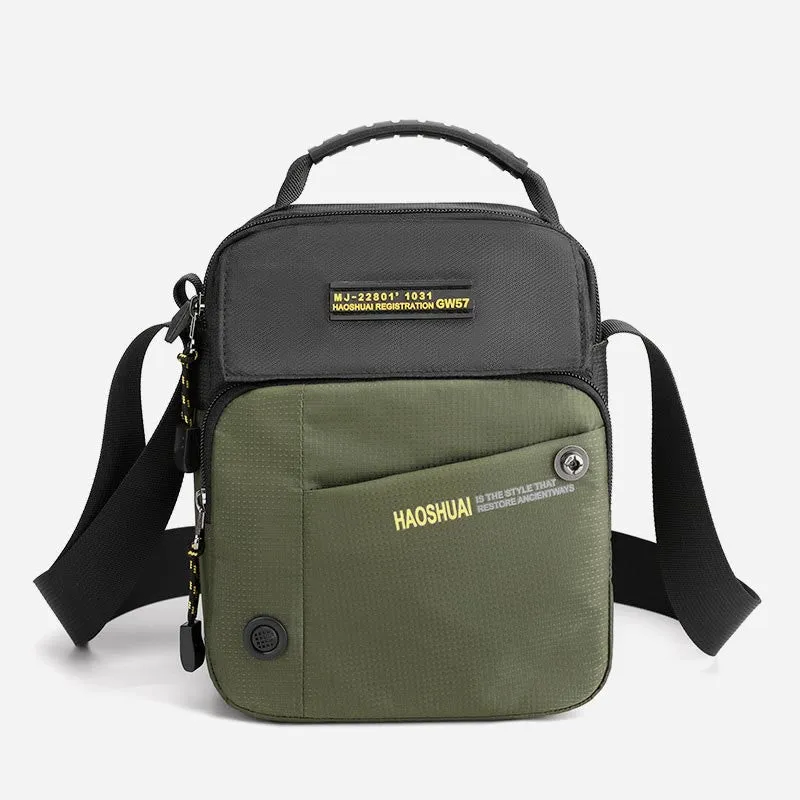 Crossbody Bag For Men Casual Daily Commute Waterproof Nylon Bag