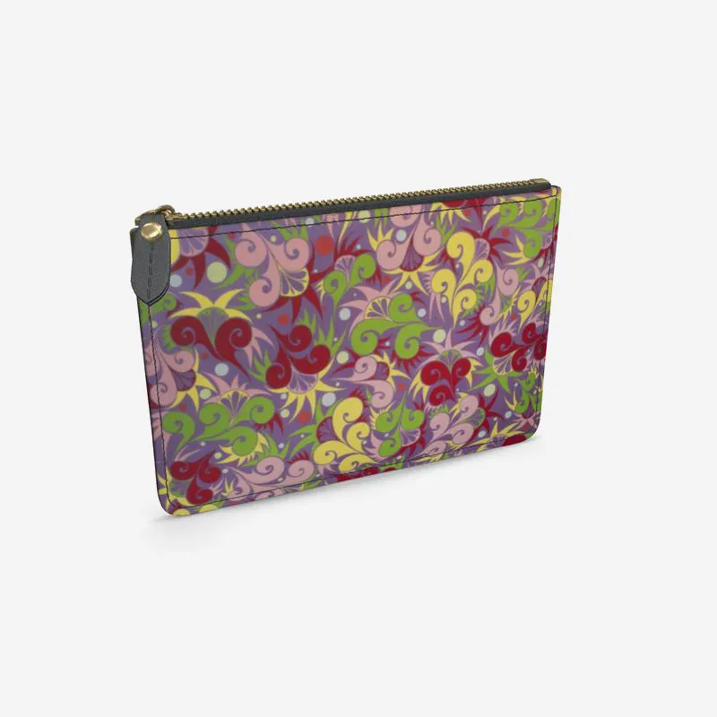 Floral Dynamic Leather Clutch