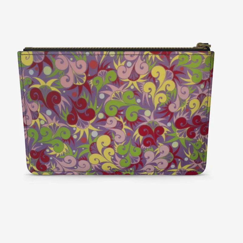 Floral Dynamic Leather Clutch