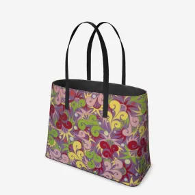 Floral Dynamic Leather Tote
