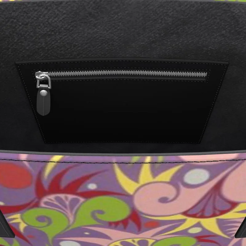 Floral Dynamic Leather Tote