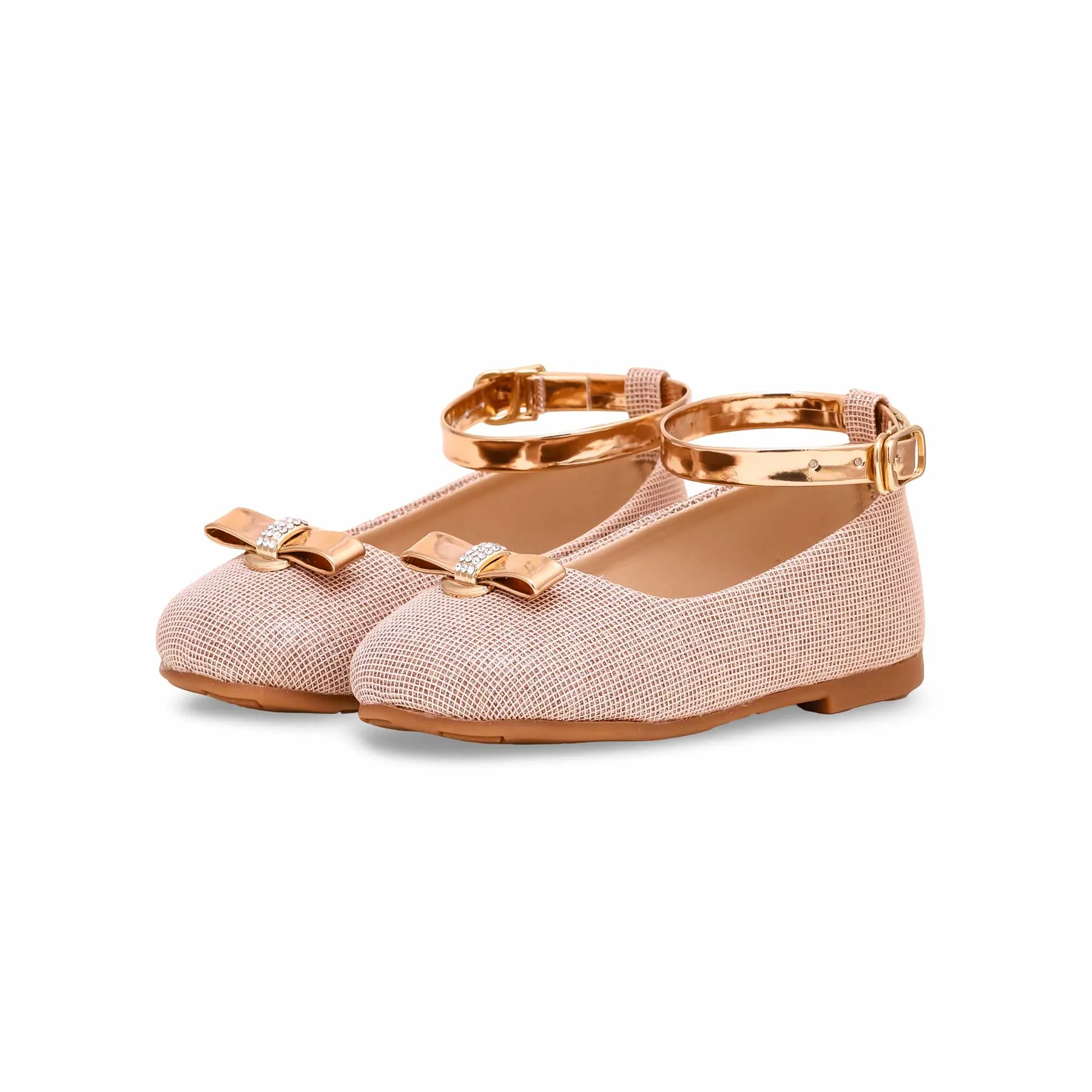 Girls Peach Formal Pumps KD2270