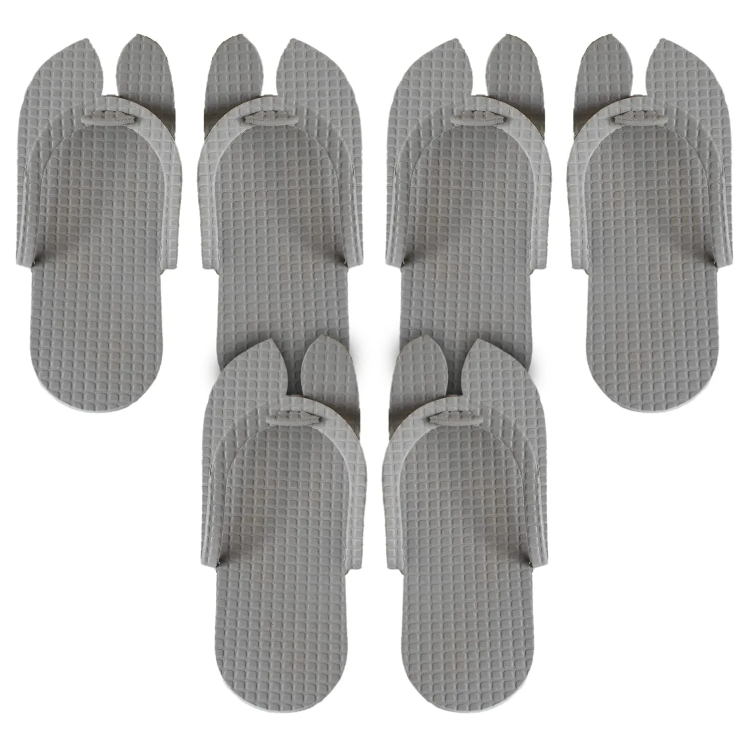 Heart Home Rubber Bathroom Slipper for Men & Women 3 Pair (Grey) 54HH4202.
