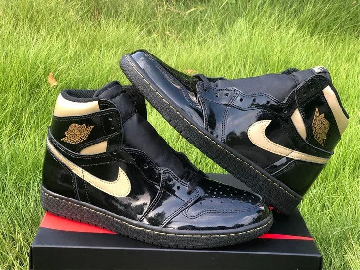 JORDAN 1 HIGH x BLACK METALLIC GOLD