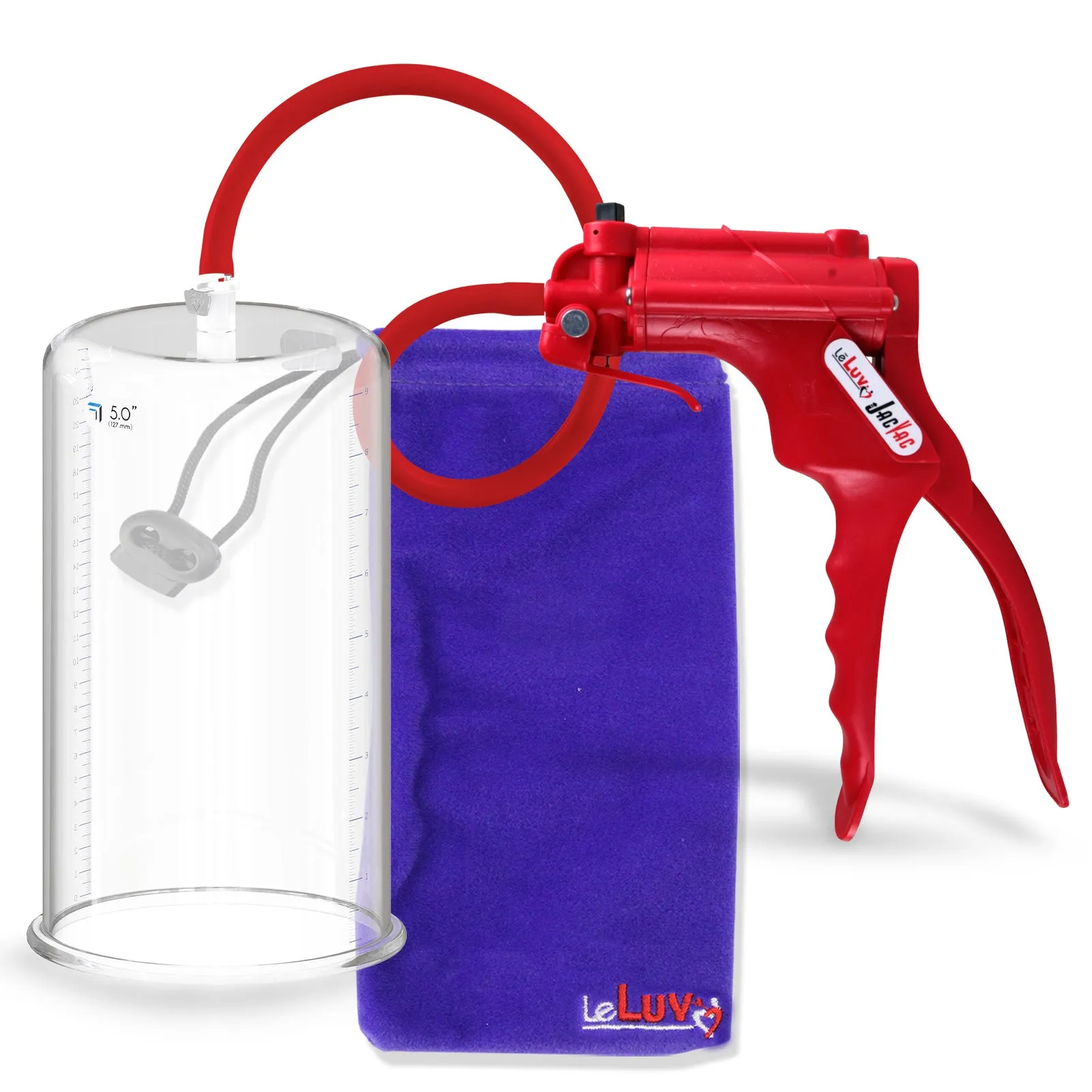 LeLuv JacVac Penis Pump - NPT Gauge Options with Round Flange Cylinder - Choose Size & Color