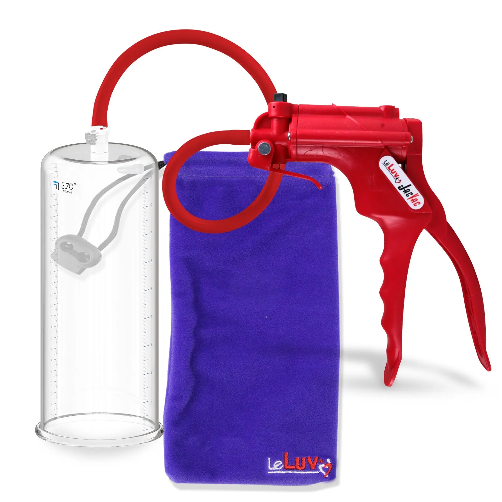 LeLuv JacVac Penis Pump - NPT Gauge Options with Round Flange Cylinder - Choose Size & Color