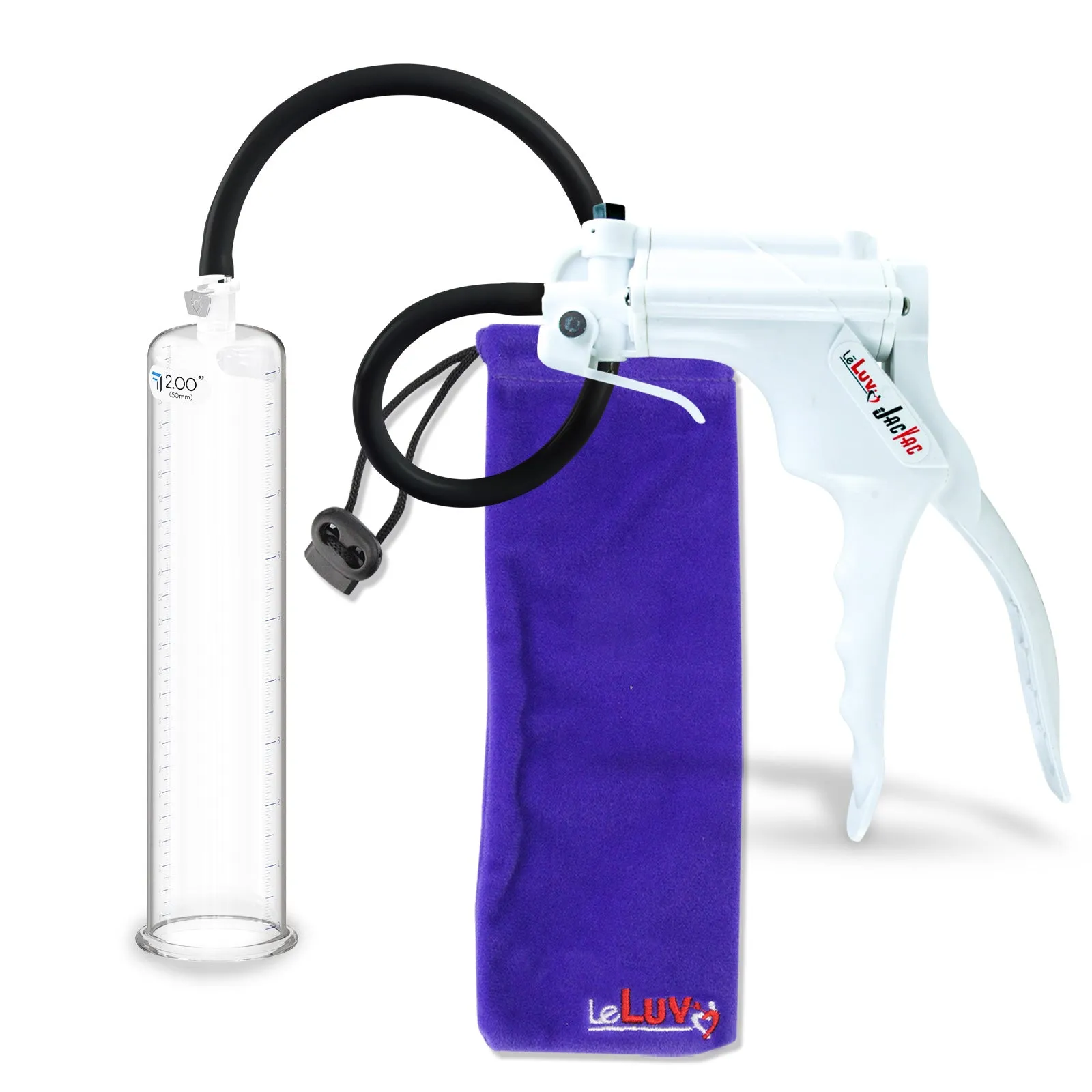 LeLuv JacVac Penis Pump - NPT Gauge Options with Round Flange Cylinder - Choose Size & Color