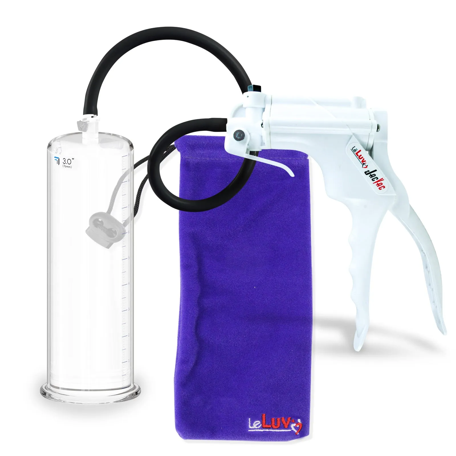 LeLuv JacVac Penis Pump - NPT Gauge Options with Round Flange Cylinder - Choose Size & Color