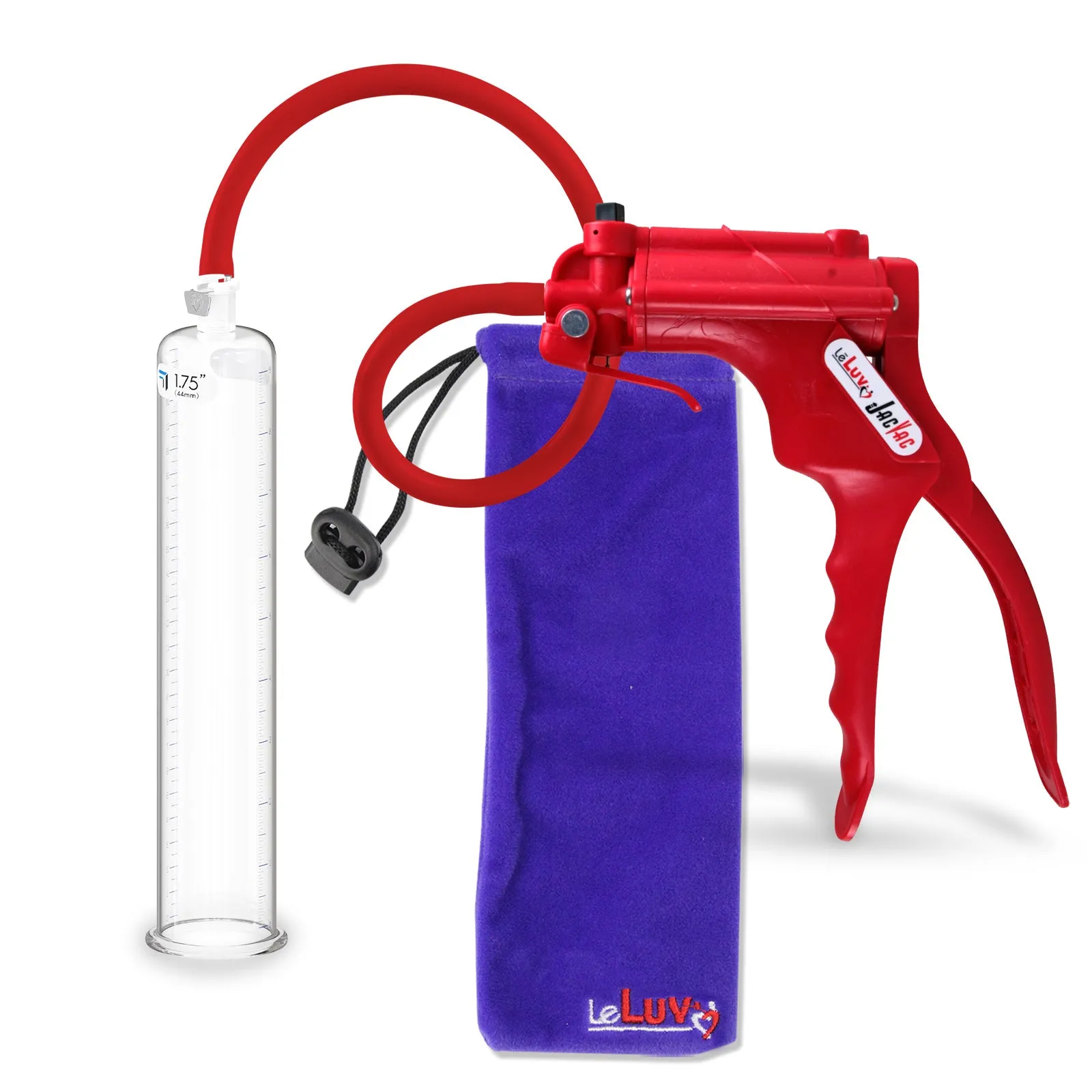 LeLuv JacVac Penis Pump - NPT Gauge Options with Round Flange Cylinder - Choose Size & Color
