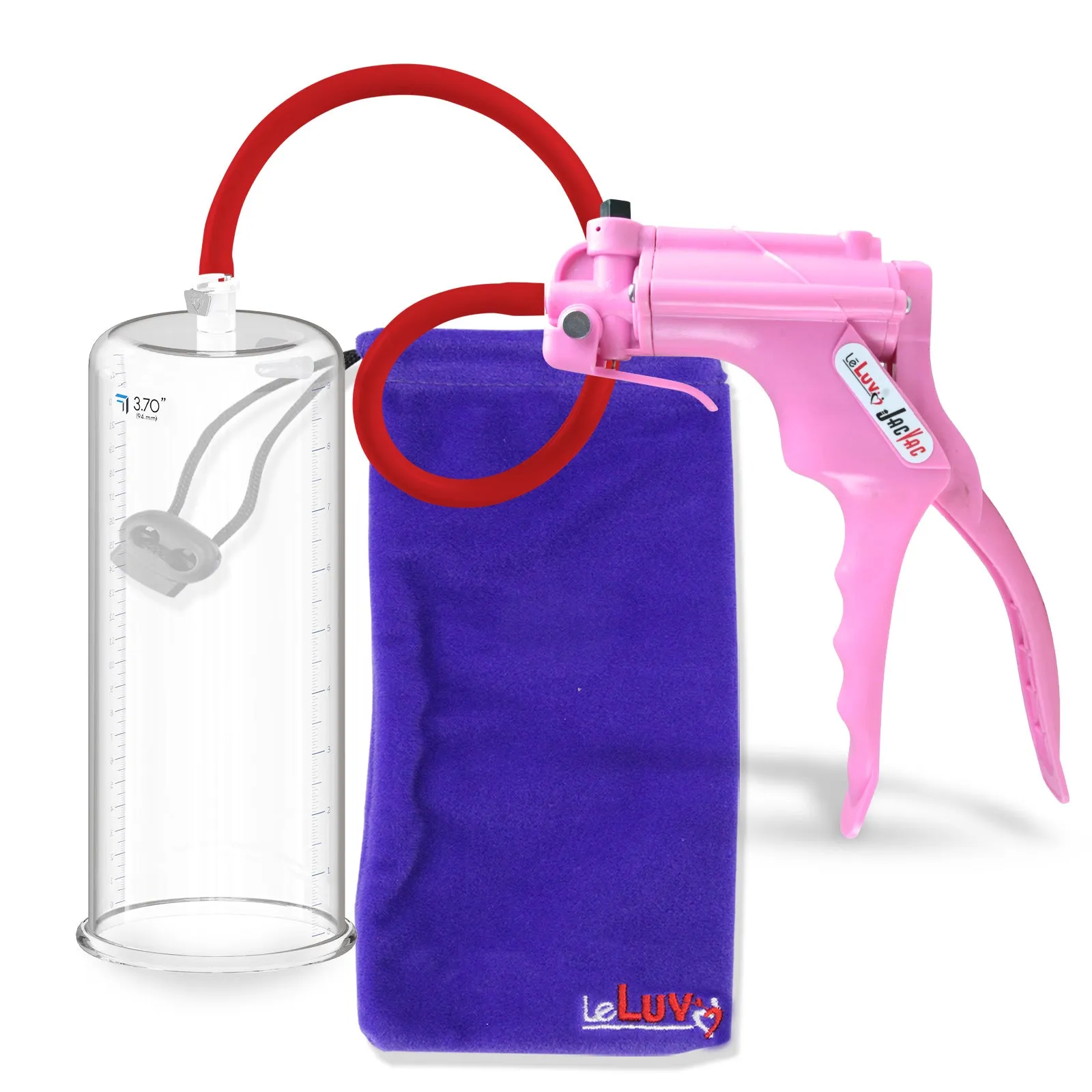 LeLuv JacVac Penis Pump - NPT Gauge Options with Round Flange Cylinder - Choose Size & Color