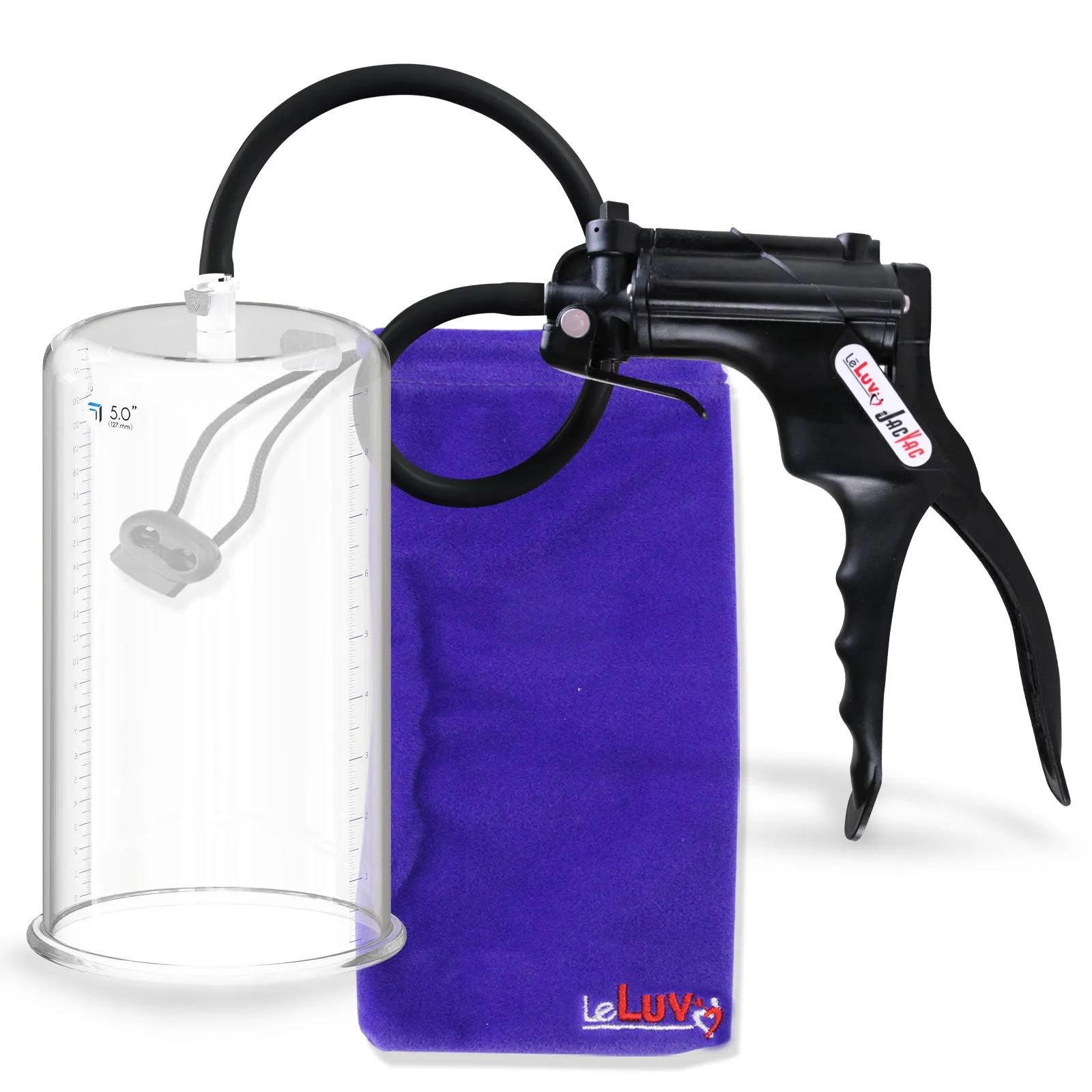 LeLuv JacVac Penis Pump - NPT Gauge Options with Round Flange Cylinder - Choose Size & Color