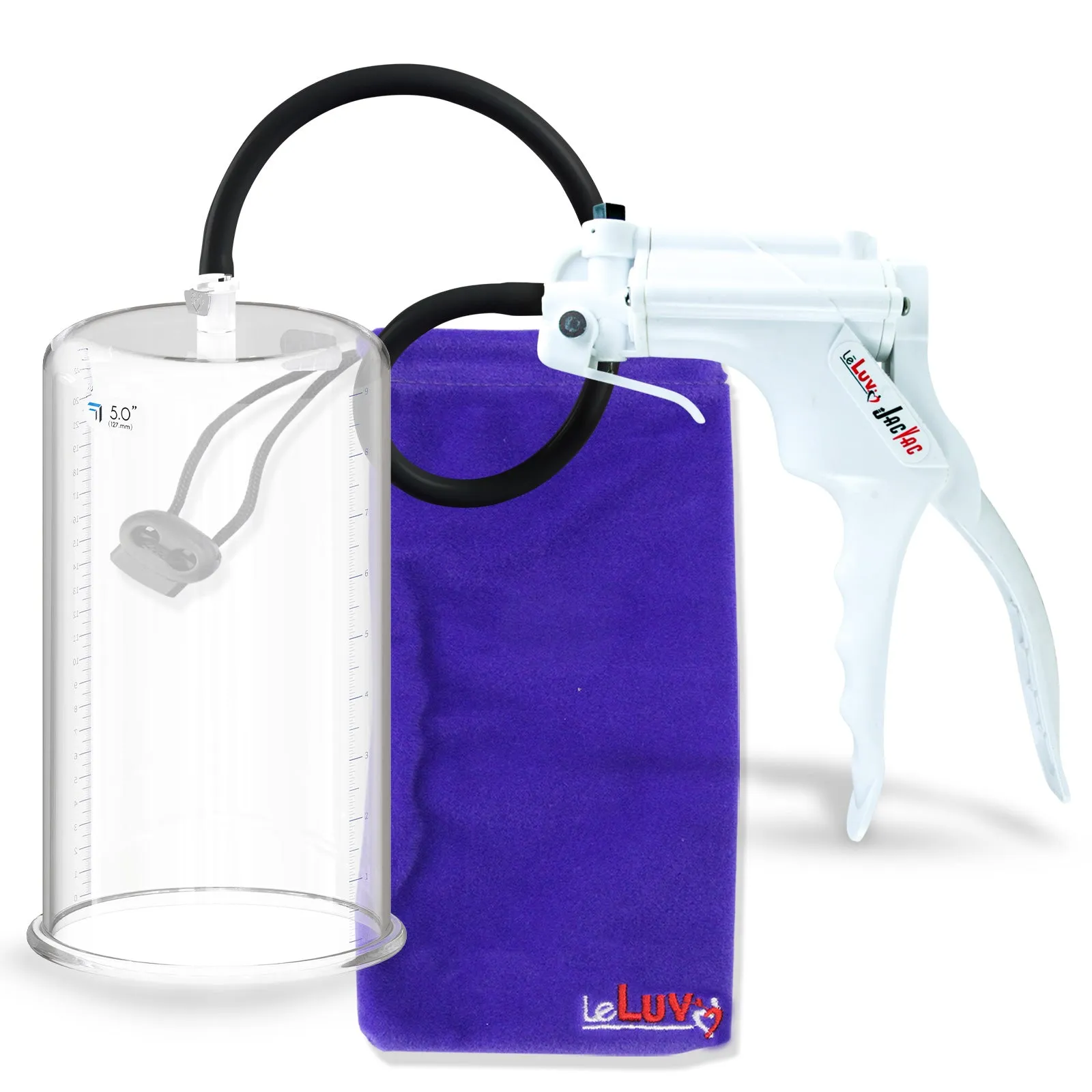 LeLuv JacVac Penis Pump - NPT Gauge Options with Round Flange Cylinder - Choose Size & Color