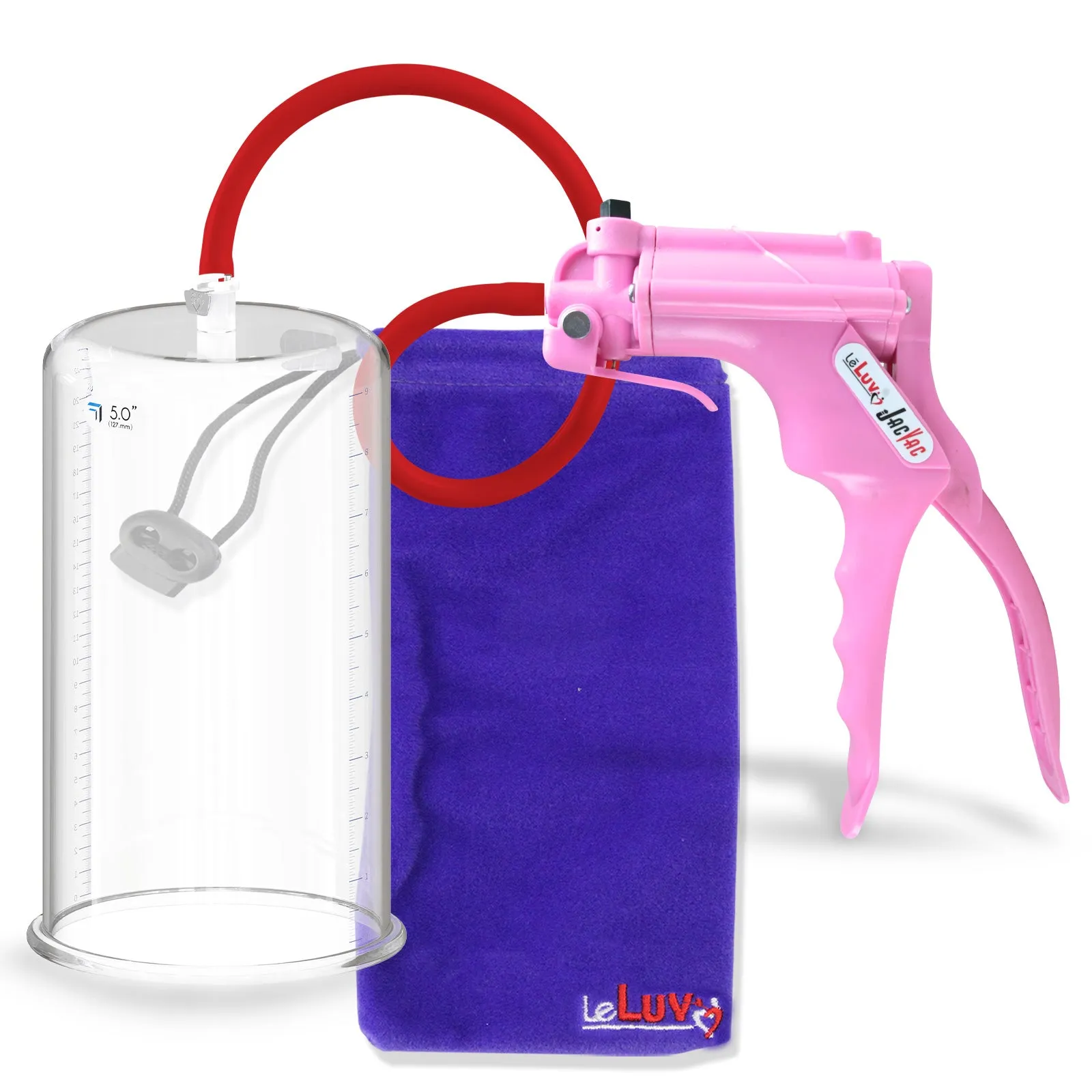 LeLuv JacVac Penis Pump - NPT Gauge Options with Round Flange Cylinder - Choose Size & Color