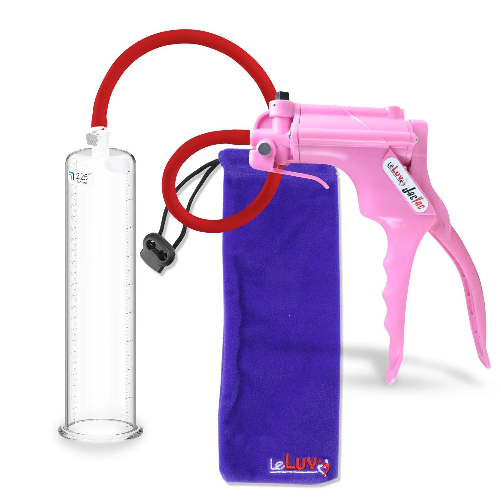 LeLuv JacVac Penis Pump - NPT Gauge Options with Round Flange Cylinder - Choose Size & Color