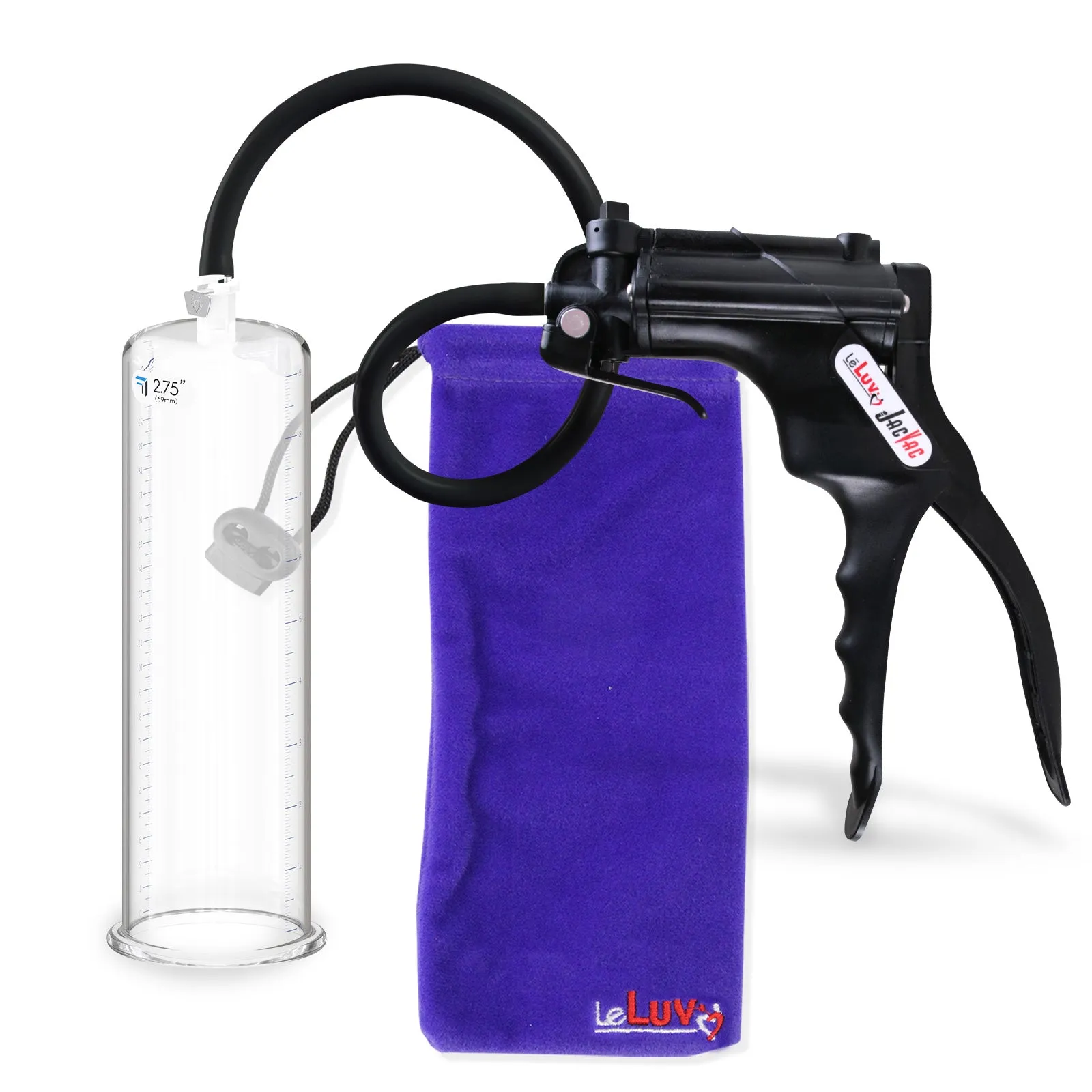 LeLuv JacVac Penis Pump - NPT Gauge Options with Round Flange Cylinder - Choose Size & Color