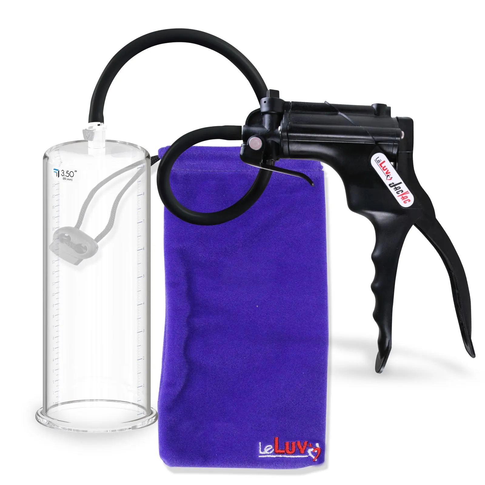 LeLuv JacVac Penis Pump - NPT Gauge Options with Round Flange Cylinder - Choose Size & Color