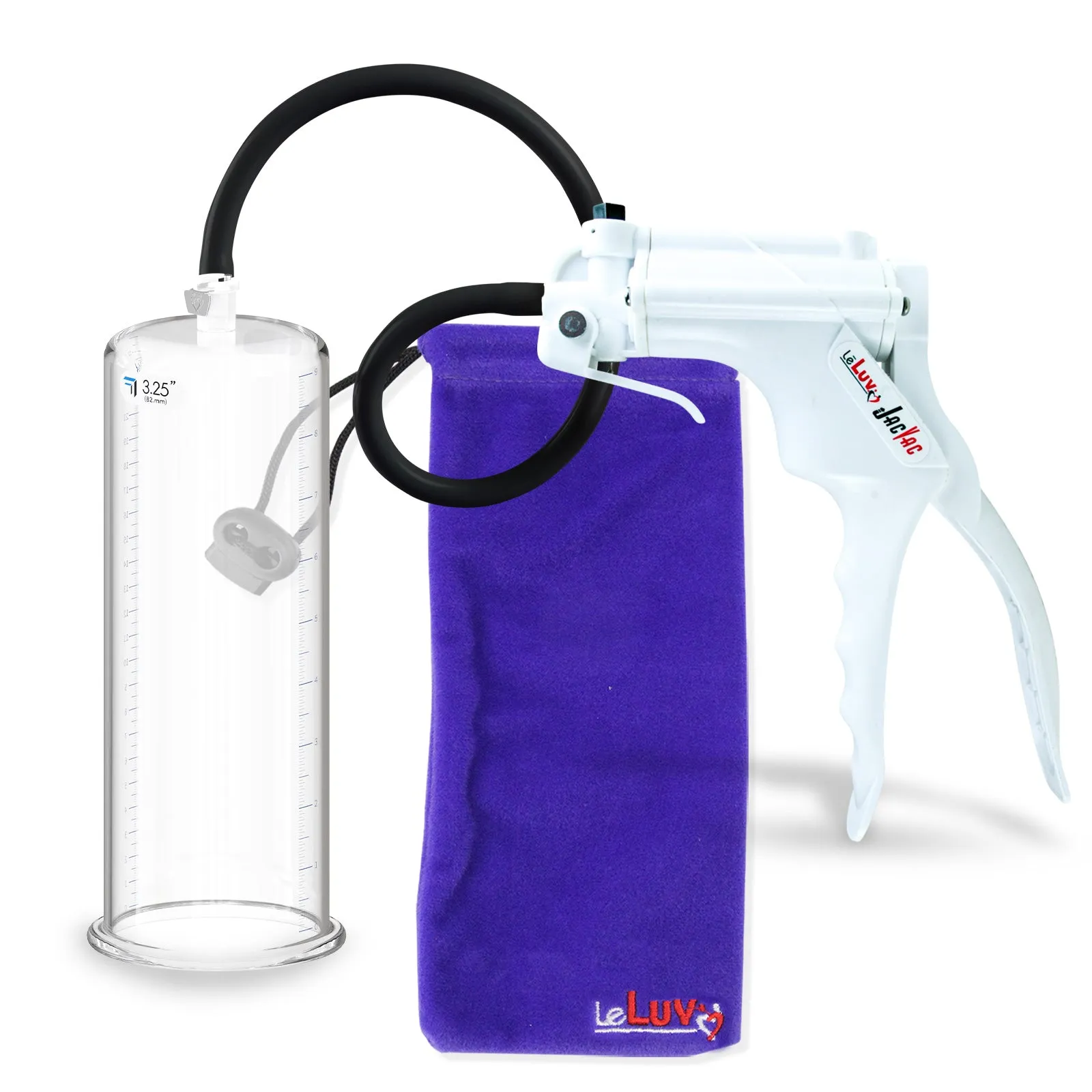 LeLuv JacVac Penis Pump - NPT Gauge Options with Round Flange Cylinder - Choose Size & Color