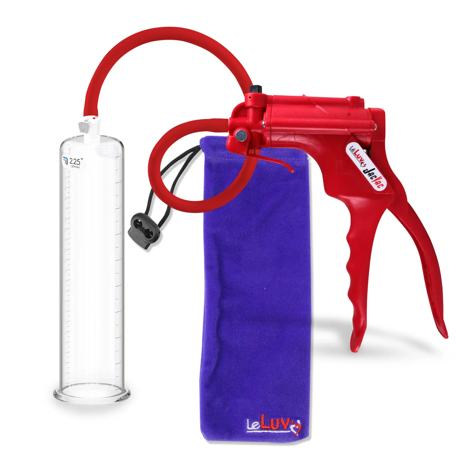 LeLuv JacVac Penis Pump - NPT Gauge Options with Round Flange Cylinder - Choose Size & Color