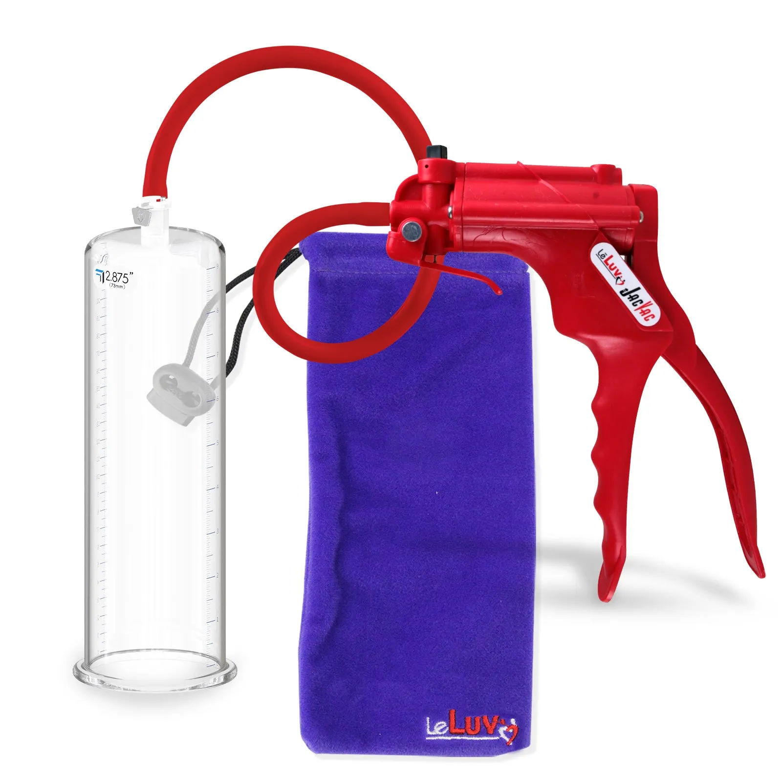 LeLuv JacVac Penis Pump - NPT Gauge Options with Round Flange Cylinder - Choose Size & Color