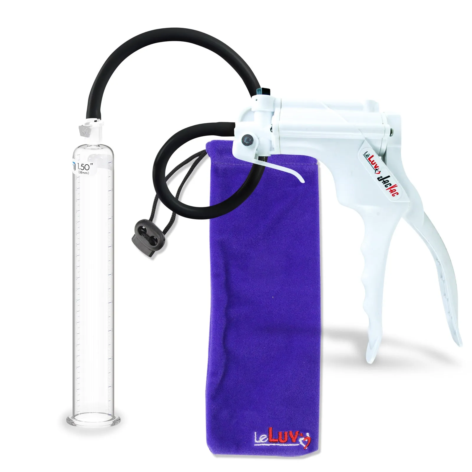 LeLuv JacVac Penis Pump - NPT Gauge Options with Round Flange Cylinder - Choose Size & Color