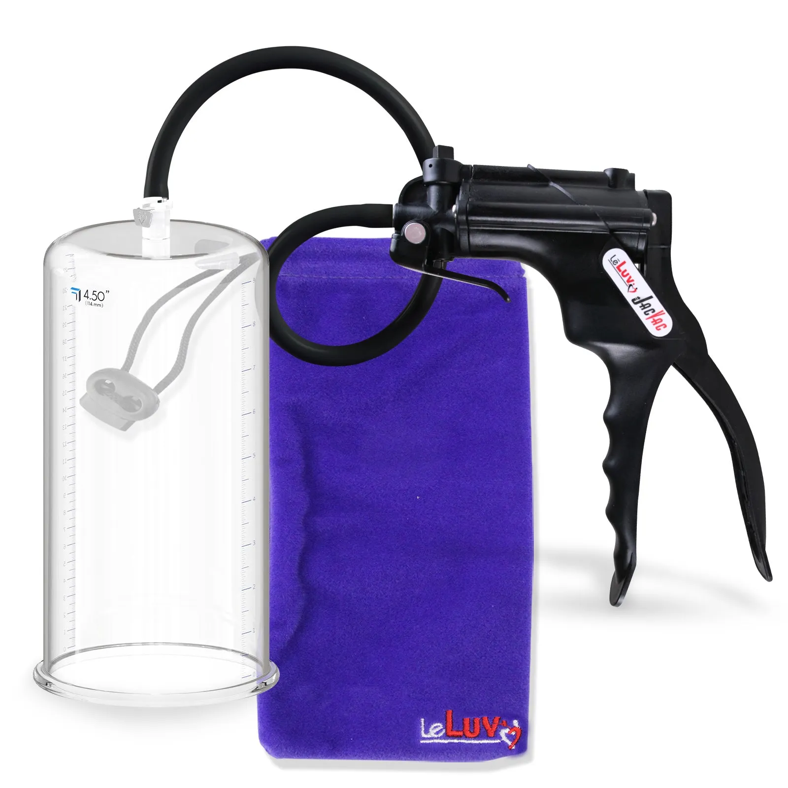 LeLuv JacVac Penis Pump - NPT Gauge Options with Round Flange Cylinder - Choose Size & Color