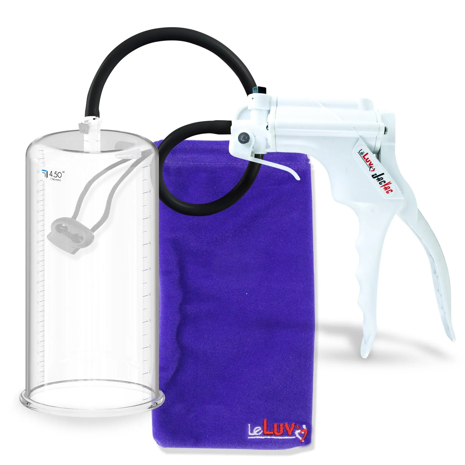 LeLuv JacVac Penis Pump - NPT Gauge Options with Round Flange Cylinder - Choose Size & Color