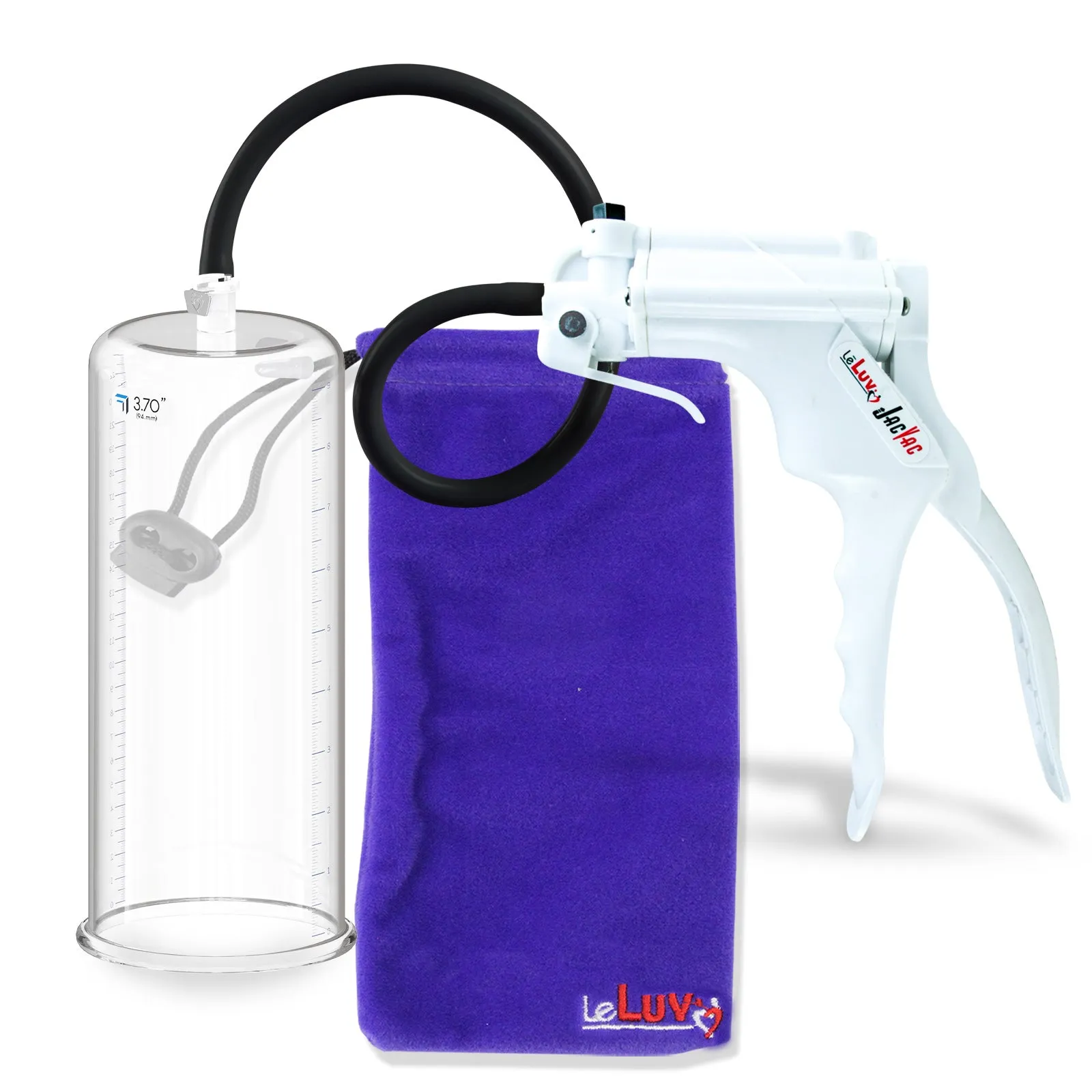 LeLuv JacVac Penis Pump - NPT Gauge Options with Round Flange Cylinder - Choose Size & Color
