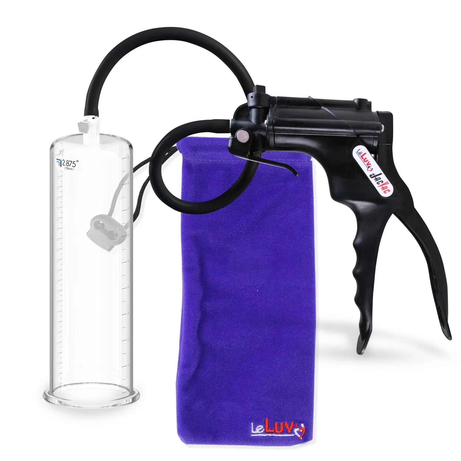 LeLuv JacVac Penis Pump - NPT Gauge Options with Round Flange Cylinder - Choose Size & Color
