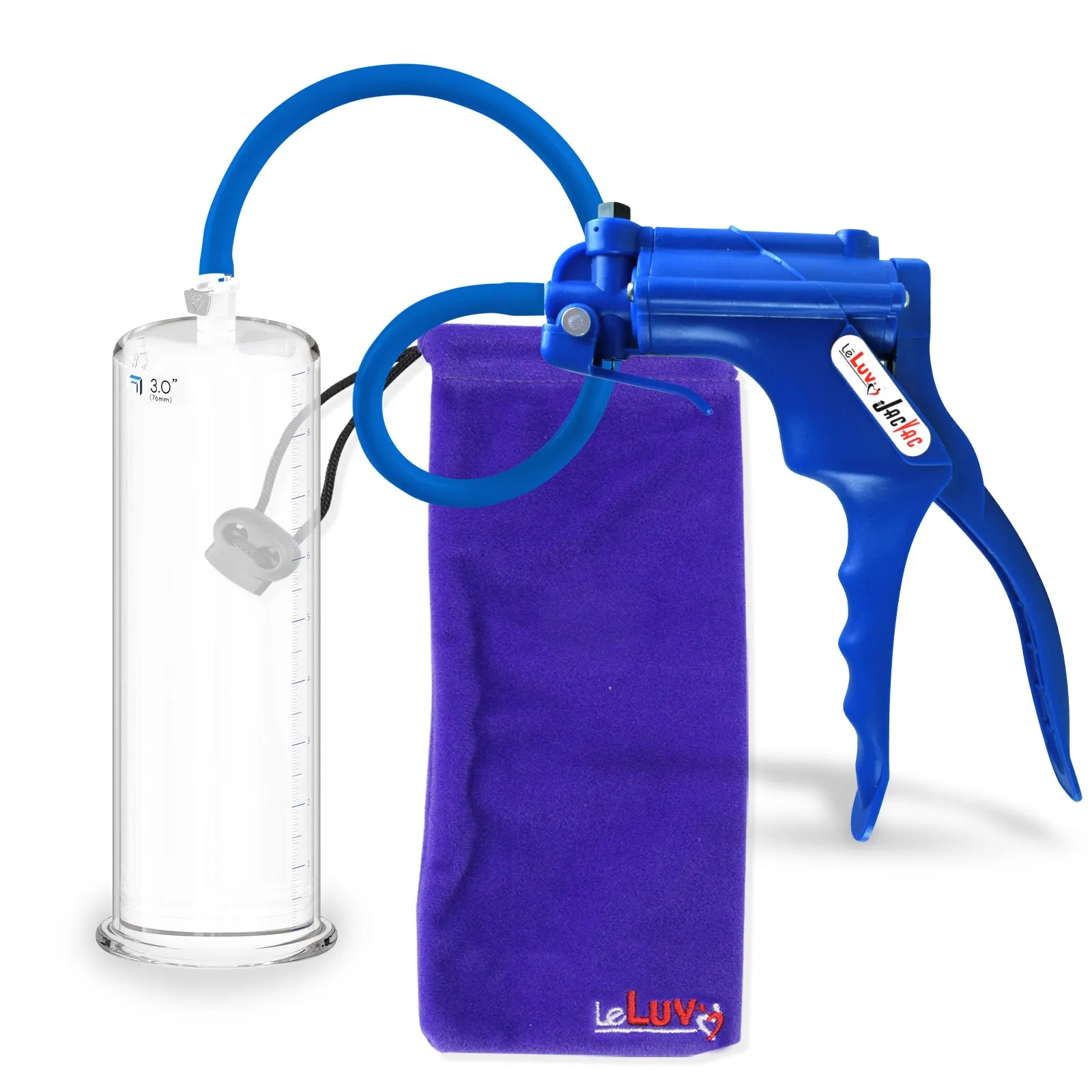 LeLuv JacVac Penis Pump - NPT Gauge Options with Round Flange Cylinder - Choose Size & Color