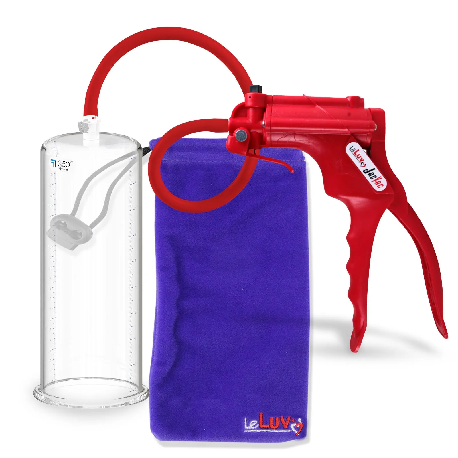 LeLuv JacVac Penis Pump - NPT Gauge Options with Round Flange Cylinder - Choose Size & Color