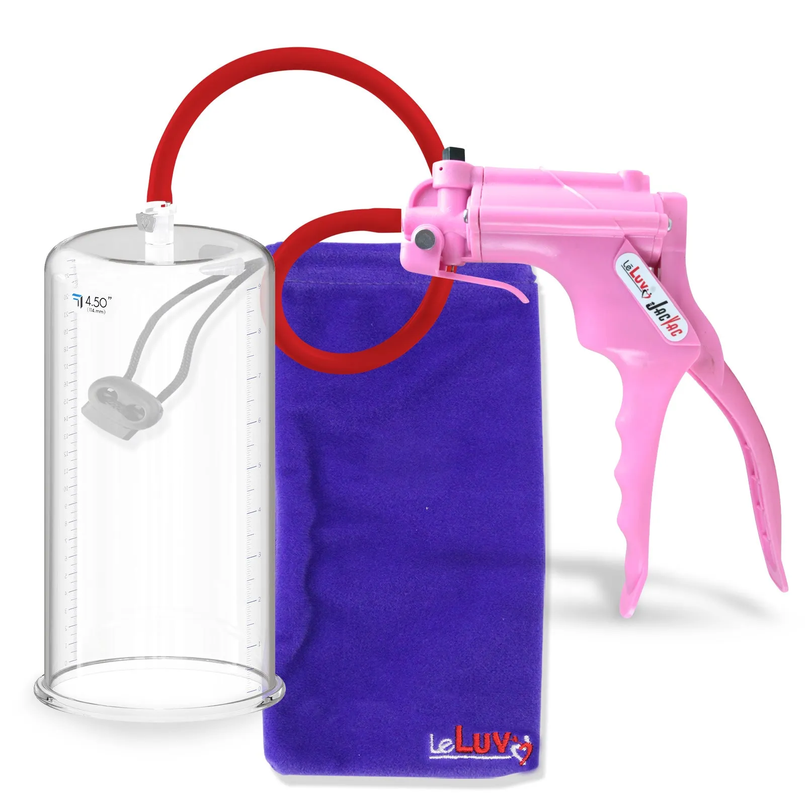 LeLuv JacVac Penis Pump - NPT Gauge Options with Round Flange Cylinder - Choose Size & Color