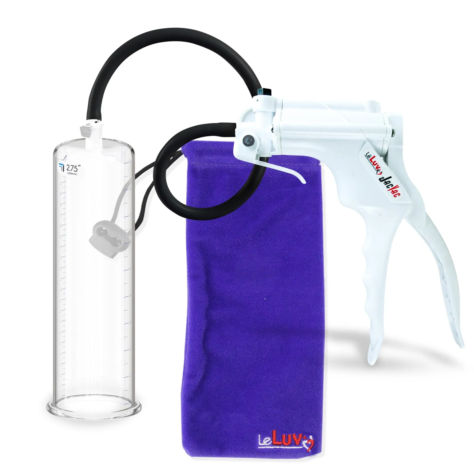 LeLuv JacVac Penis Pump - NPT Gauge Options with Round Flange Cylinder - Choose Size & Color