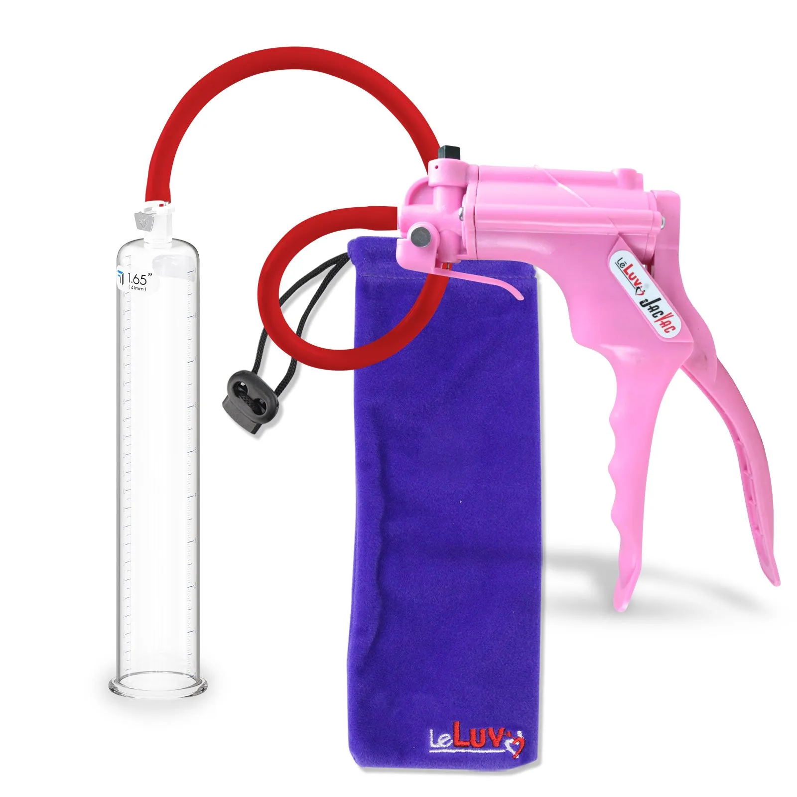 LeLuv JacVac Penis Pump - NPT Gauge Options with Round Flange Cylinder - Choose Size & Color