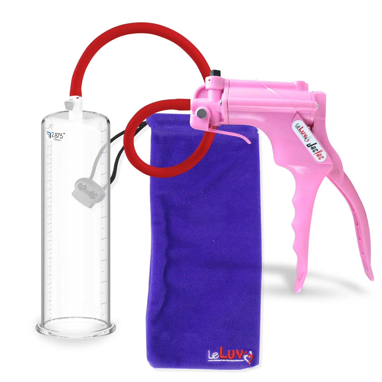 LeLuv JacVac Penis Pump - NPT Gauge Options with Round Flange Cylinder - Choose Size & Color