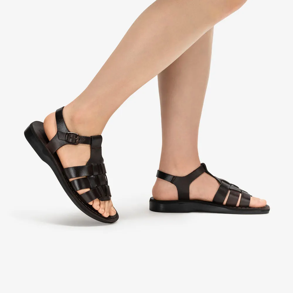 Mikayla - Open Toe Fisherman-Style Sandal | Brown