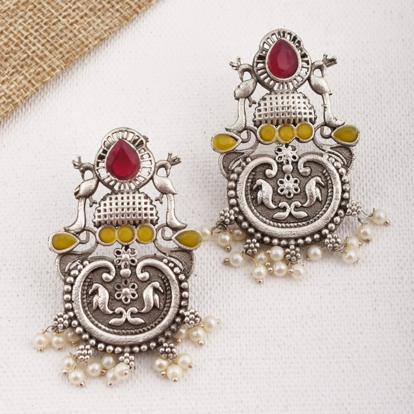 Sarika Peacock Stud Earring