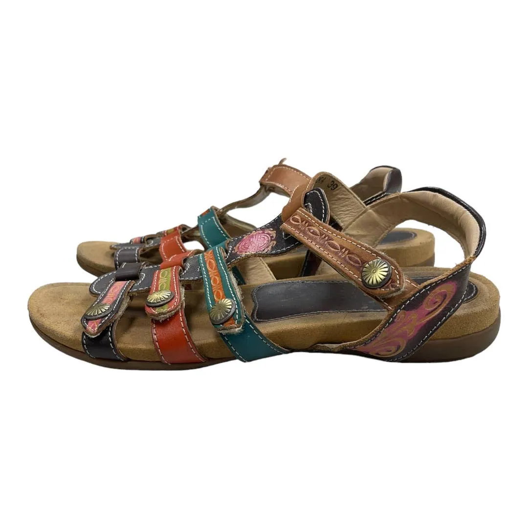 Spring Step L’Artiste Nadra Colorful Gladiator Sandals Size 39 9