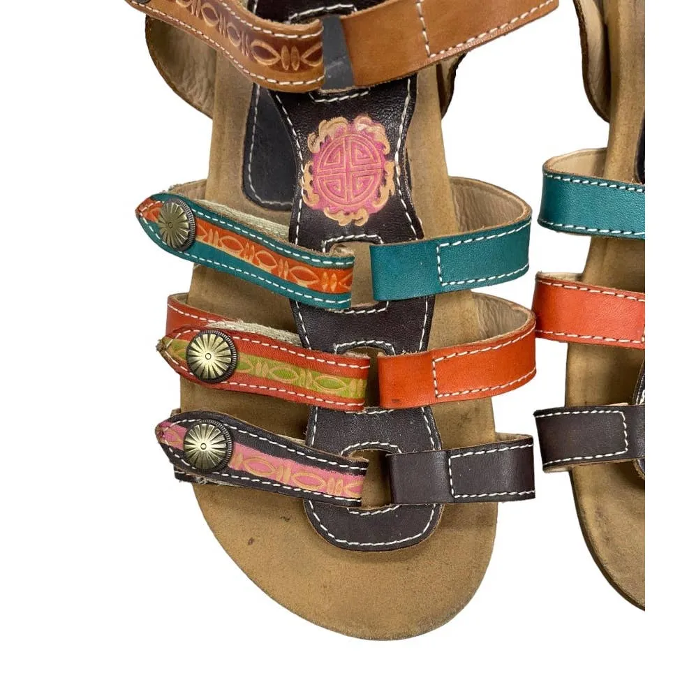 Spring Step L’Artiste Nadra Colorful Gladiator Sandals Size 39 9