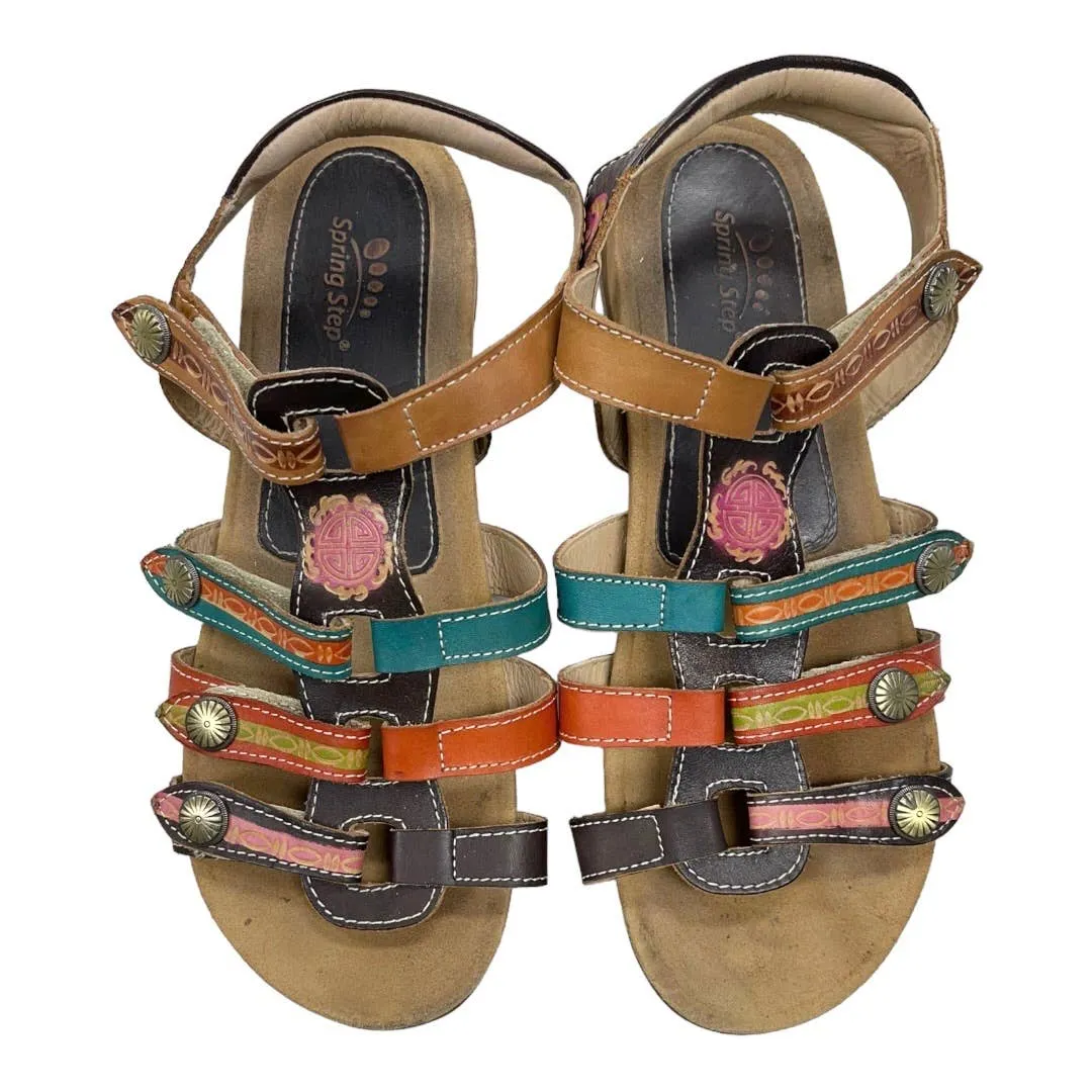 Spring Step L’Artiste Nadra Colorful Gladiator Sandals Size 39 9