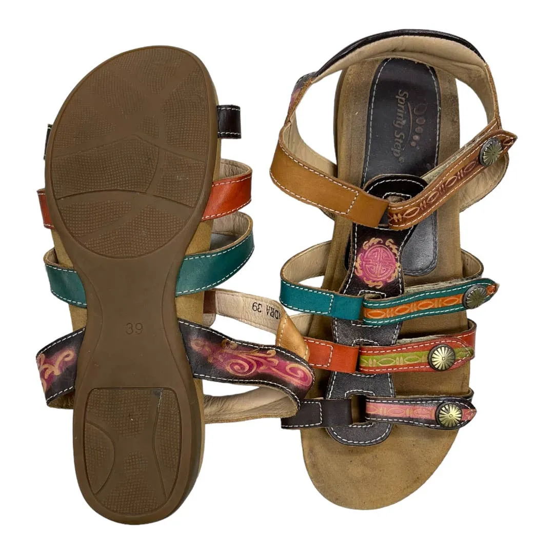 Spring Step L’Artiste Nadra Colorful Gladiator Sandals Size 39 9