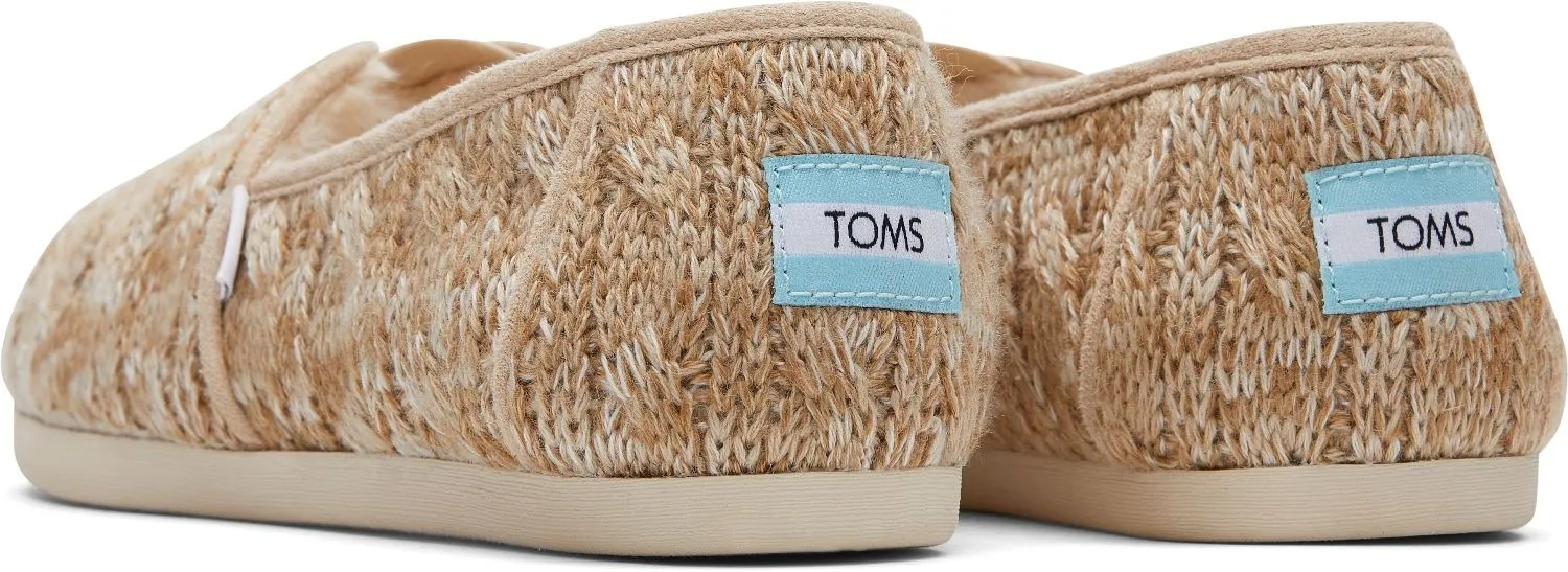 Toms Alpargata Knit Brown Faux Fur Womens Espadrilles Slipons Shoes