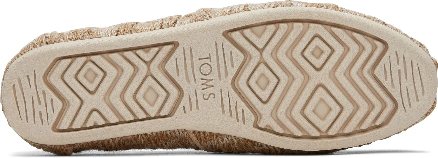 Toms Alpargata Knit Brown Faux Fur Womens Espadrilles Slipons Shoes