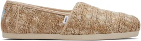 Toms Alpargata Knit Brown Faux Fur Womens Espadrilles Slipons Shoes