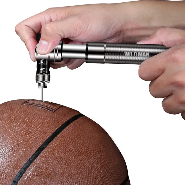 WILD MAN Mountain Road Bike Portable Bicycle Pump Us And French Mouth Universal Pump Mini Basketball Football Pump(Silver)